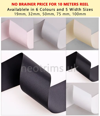 Grosgrain Ribbon Finest Petersham 10 Meter Double Face 19mm 32mm 50mm 75mm 100mm - Image 1 of 3