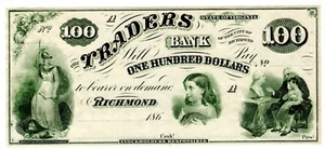 CONFEDERAZIONE STATI D´AMERICA - 100 DOLLARI BANK OF RICHMOND 186... NON EMESSA - Imagen 1 de 1