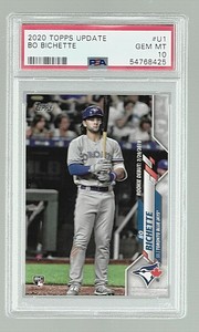 2020 TOPPS UPDATE BASEBALL CARD #U1 BO BICHETTE RC PSA 10 MLB TORONTO BLUE JAYS