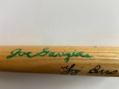 Joe Garagiola, Bob Scheffing, Dan Frisella signed Yogi Berra mini bat - Image 1 of 4