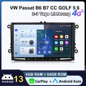 Android 13 Carplay Autoradio BT WIFI DAB+ 4+64G Für VW Passat B6 B7 CC GOLF 5 6 - Bild 1 von 13