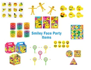 Smiley Face Emoji Themed Kids Birthday Party Loot Bag Fillers Stickers Puzzles - Picture 1 of 6