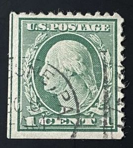 US Stamps; Scott #498e 1913-15 ISSUES Booklet Single USED W/APEX Cert. - Picture 1 of 9