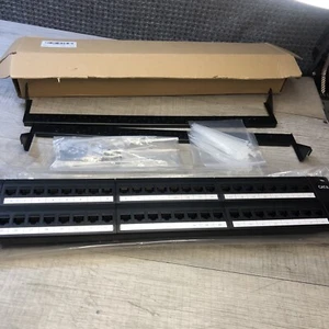 Patch Panel 48 Port Cat6 with Inline Keystone 10G Support, Pass-Thru Coupler - Photo 1/13