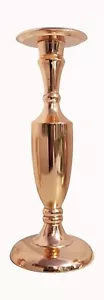 12" Candle Holder Rose Gold Plated Pillar Large Size Stand for Home Decoration - Picture 1 of 3