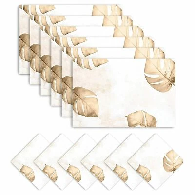 Table Placemats With Coasters for Home Dining Table Set of 6 US - Image 1 of 4