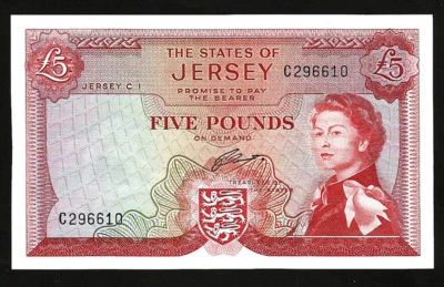 JERSEY 5 POUNDS 1963, UNC, P-9b , QEII - Image 1 of 4