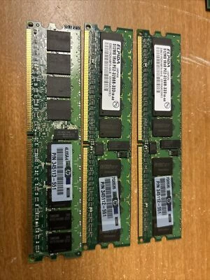 HP 1GB 345113-551  1RX4 PC2-3200R-333 EBE10RD4AGFA-4A-E - Image 1 of 2