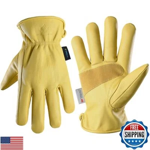 First Canadian FCI Heavy Duty Cowhide Leather Safety Work Gloves for Men and - Picture 1 of 5