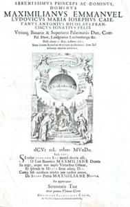 1662 Max Emanuel Einblattdruck Festschrift Serenissimus princeps ac dominus - Picture 1 of 1