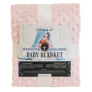 Mission Darkness TitanRF Strahlenschutz Babydecke blau oder rosa Minky Punkte - Bild 1 von 22