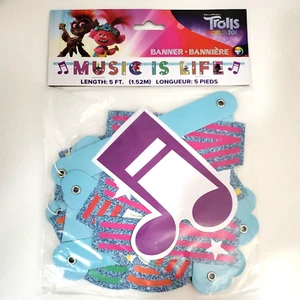 TROLLS World Tour PARTY BANNER ( 5FT ) ~ Girls Birthday Party Supplies NEW - Picture 1 of 2