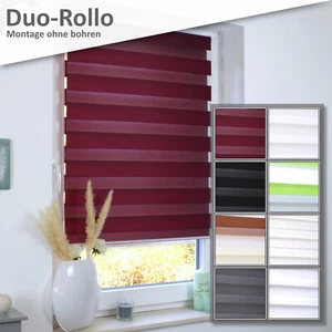 HAGO® Duo Rollo Seitenzug Doppelrollo Jalousie Fensterrollo ohne bohren - Bild 1 von 10
