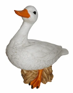 Deco Figura Blancos Ganso de Pie Gänsfigur Colección Castagna De Resin H 37 CM - Imagen 1 de 5