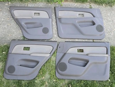 96-2002 丰田 4Runner 全套 TAN 皮革门装饰面板卡 原始设备制造商 前后部  — 第 1/4 张图片