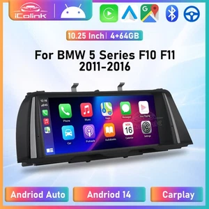 10,25" Autoradio für BMW 5er F10 F11 CIC Android 14 4+64GB 8-Core GPS CarPlay BT - Bild 1 von 16