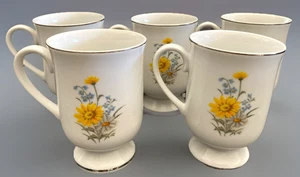 Fanci Florals Collection MARISH MARIGOLD Vintage Porcelain Coffee Mug Cup Yellow - Picture 1 of 5