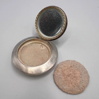 Frasco de perfume vintage plateado 875 aroma mujer caja en polvo estampado ruso Foto 1 de 4