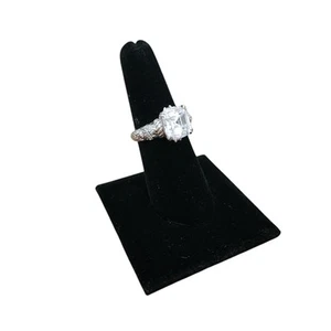 Judith Ripka 925 Sterling Silver Asscher Cut Diamonique CZ Ring 6.75  DS - Picture 1 of 9