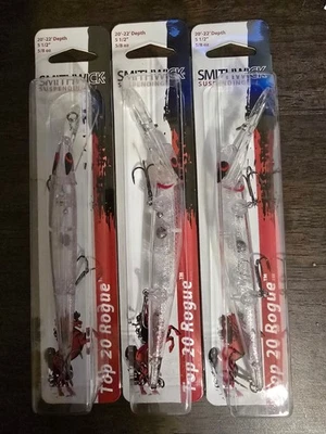 3 Smithwick Top 20 Rogue Jerkbaits Suspending Crankbait - 5.5" 5/8oz Transparente Foto 1 de 3