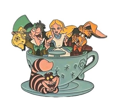 Enamel Pin Alice In Wonderland Tea Party Teacup Disney - Image 1 of 4