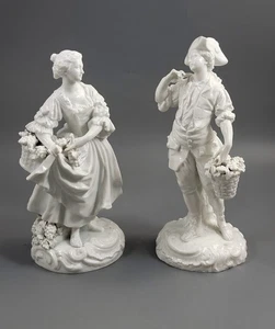 German blanc-de-chine porcelain figures, “Grape Harvesters”, c. 1880 - Picture 1 of 10