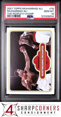 2021 TOPPS MUHAMMAD ALI THE PEOPLE'S CHAMP #78 MUHAMMAD ALI HOF POP 1 PSA 10 - Image 1 of 2