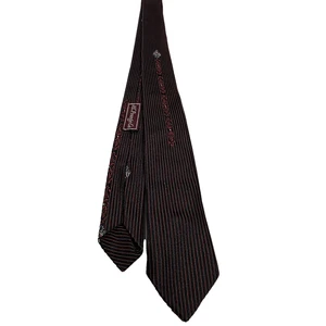 VINTAGE RHODIA SKINNY TIE RED BLACK WOVEN IN Italy 100% ACETATE - Picture 1 of 6