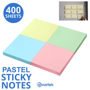 400 Assorted Pastel Removable Sticky Post It Coloured Notes Pads 76mm x 76mm - Picture 1 of 12