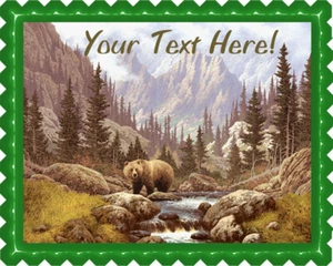 Grizzly Bear in the Rocky Mountains - Edible Cake Topper or Cupcake Topper - Picture 1 of 15