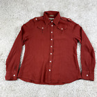 Ruffhewn Mens Shirt Red Button Up Long Sleeve Front Pocket Size Large