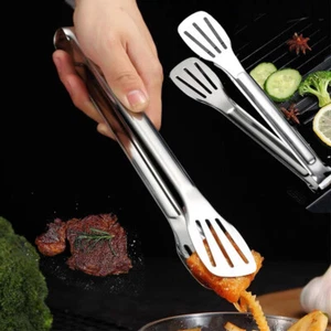 Pinzas para utensilios para cocinar alimentos cocina barbacoa pinzas de acero inoxidable para servir ensaladas - Imagen 1 de 12