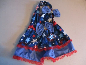 M Dog dress [stars}  cotton handmade - Picture 1 of 2