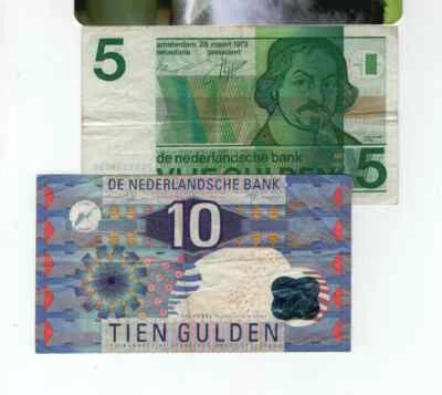 PAYS-BAS  - 5 ET 10 GULDEN 1973 et 1987 - Photo 1/2