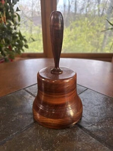Vintage Turned Wood Bell Shaped Music Box Plays "Wedding March"Hand Crafted 1984 - Picture 1 of 6