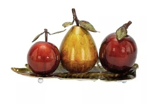 Ridge Road Décor Fruit on Leaf Tray 4-Piece Iron Sculpture Set*please Read* - Bild 1 von 5