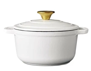 Mini horno holandés Crofton de hierro fundido 2 cuartos esmaltado sellado inducción blanco nuevo - Imagen 1 de 4