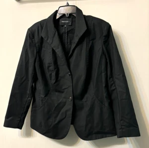 Lafayette 148 Black Blazer Women’s 16W Cotton Blend Suit Jacket 2 Button Pockets - Picture 1 of 4