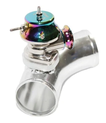 Universal RAINBOW Billet Anodized TypeRS Turbo BOV Blow off Valve+45Deg 2.8"Pipe - Image 1 of 4