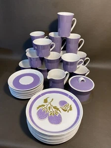 Mikasa Duplex By Ben Seibel Plumberry MCM Plates Cup & Saucer Cream & Sugar 34 - Picture 1 of 8