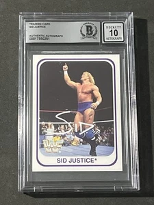 SID VICIOUS / JUSTICE 1991 MERLIN WWF SIGNED AUTOGRAPHED CARD BAS GEM MINT 10 - Picture 1 of 2