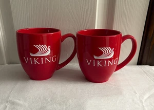 Viking Cruise Lines Rot Kaffeebecher Tasse 14 Unzen 2er Set NEU - Bild 1 von 4