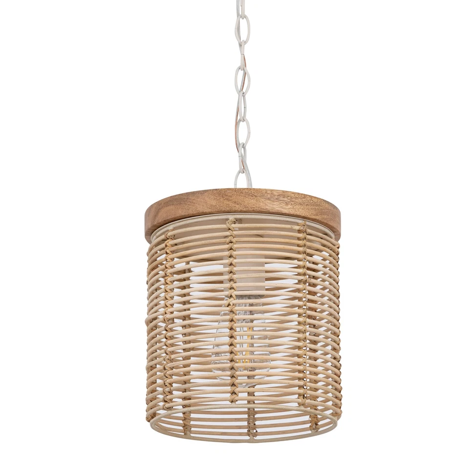 Maxim 22441 Vannerie 7"W Wood Mini Pendant - Ecru - Image 1 of 4