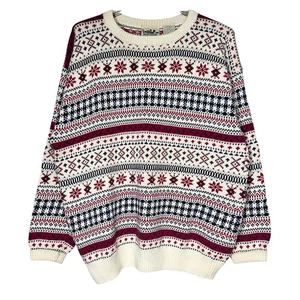 Vintage Nordic Pattern Sweater Northern Reflections Mens Size Large Indie Ski  - Picture 1 of 10