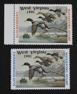 CKStamps: US State Duck Stamps Collection West Virginia Scott#9 10 Mint NH - Picture 1 of 2