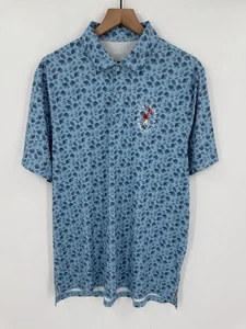 Pinehurst Golf Polo Shirt Men’s Large 124th US Open Blue Pinecone Print Stretch - Picture 1 of 5