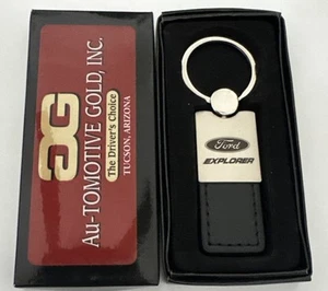 FORD EXPLORER Black Leather & Metal Keychain NEW IN BOX - Bild 1 von 1