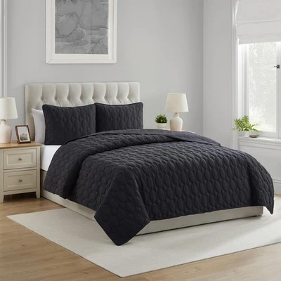 - Quilt Set, Soft 3-Piece Pinsonic Circle Bedding Set with Matching Shams, Id... - Image 1 of 4