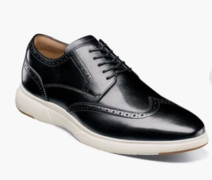 Florsheim Dash Wingtip Oxford 11768-111 Black Leather Comfortech Sz 9W NIOB - Picture 1 of 7