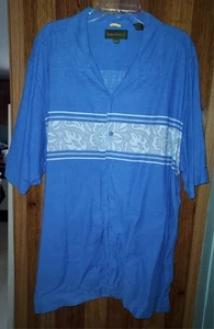 Timberland Men's Hawaiian Shirt 2XL Blue With Floral Pattern - Picture 1 of 8